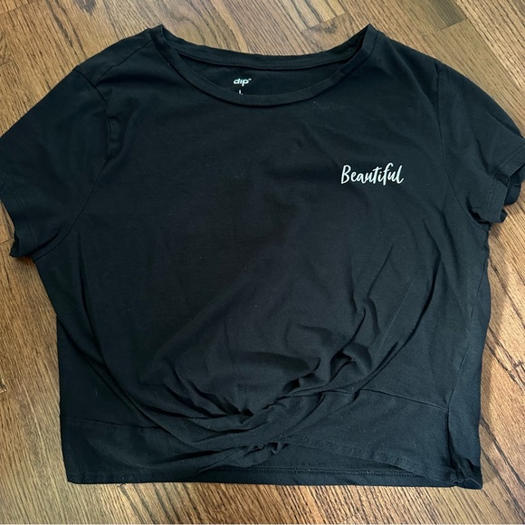 Black Dip Cropped Top - Picture 1 of 3